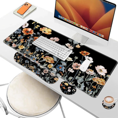 Desk Pad and Keyboard Wrist Rest, Large Mouse Pad + Keyboard Pad+Mouse Wrist Support, Non-Slip Desk Mat Protector for Office, Home 31.5×11.8 Inches Anime Dragon