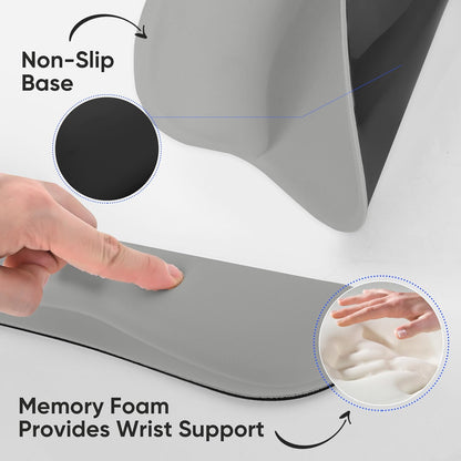 RICHEN Wrist Rest Support for Mouse Pad&Keyboard Set with Coaster,Concave Curved Memory Foam, Non-Slip Base Pain Relief Comfortable Easy Typing Pad for Home/Office (Lavender Purple)