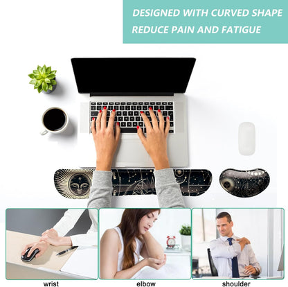 Keyboard Wrist Rest Mouse Wrist Support Set, Memory Foam Wrist Rest Pad for Computer Laptop Keyboard Mouse, Ergonomic Wrist Cushion Support for Typing Pain Relief, Gaming Home Office, Purple