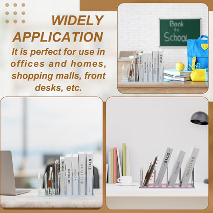 PATIKIL Vertical File Organizer, 8 Slots Desk File Organizer Vertical Upright Holder Plastic Adjustable Shelf Dividers for Desktop Sorter Office Magazine Rack Stand Bookshelf, Green