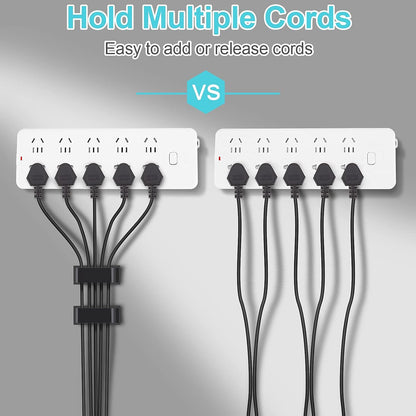 Under Desk Cable Management Clips, Wire Organizer Clips for PC Network Cable Mamagement, Large Adhesive Cable Clips Wire Holders (Computer, TV, Ethernet, Electric Wires), White, 20 PCS
