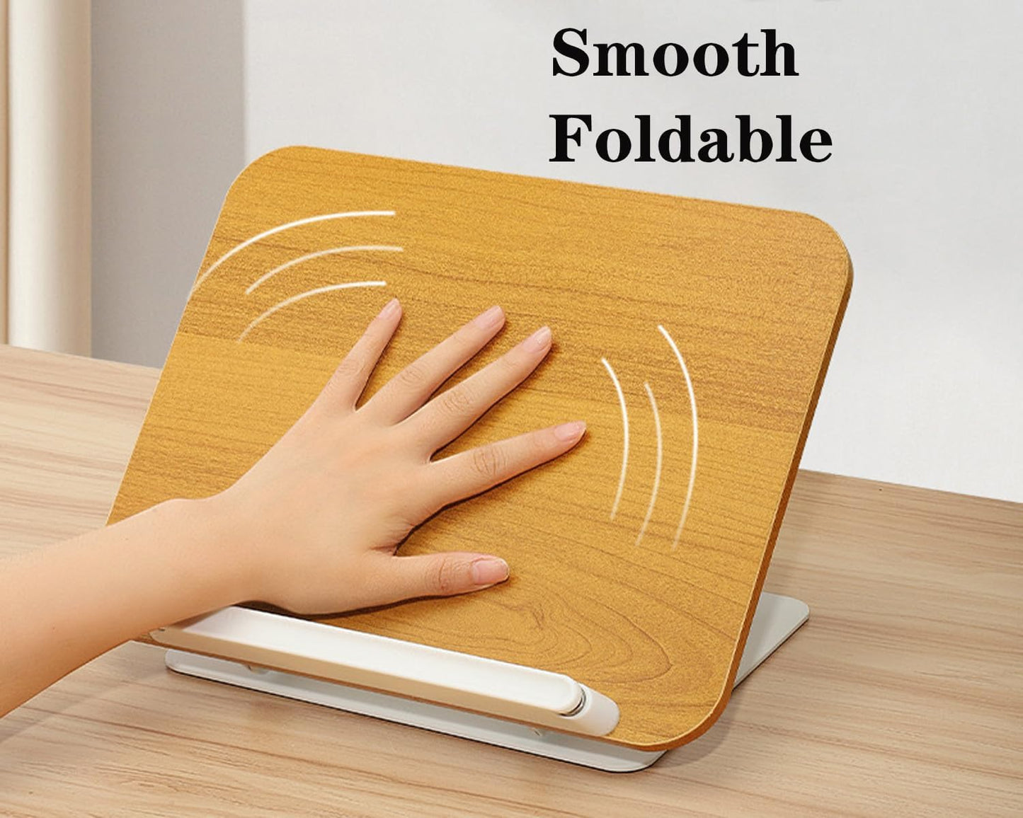 Book Stand for Reading Hands Free,Desk Book Stand Reading Rest Book Holder Adjustable Cookbook Documents Holder Textbooks Music Books，Wood