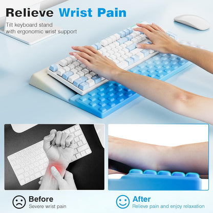 Ospelelf Keyboard Wrist Rest, Comfortable Ergonomic Keyboard Stand Riser Holder for Office Home