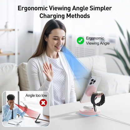 New 3 in 1 Charging Station for Apple Compatible with Magsafe Charger Stand for iPhone 17 16 15 14 13 12 Wireless Charging Station for AirPods Wireless Charger for iWatch Series