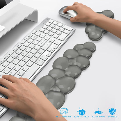 Gel Cloud Keyboard and Mouse Wrist Rest, Cute Wrist Support and Arm Support Keyboard Rest for Keyboard and Mouse Typing Pain Relief，Suitable for Office/Computer/Laptop/Gaming (Pink)