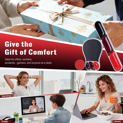 Ospelelf Mouse Pad with Wrist Rest Set Gel Ergonomic Keyboard Wrist Support Anti-Slip Rubber Bottom Office Women Desk Accessories for Computer, Laptop and Gaming, Black and Grey
