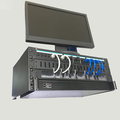 Jingchengmei 1U Disassembled Rack Mount Cable Management Panel with Brush for Cable Entry for 19-Inch Rack or Cabinet Black (BF01UAB2)