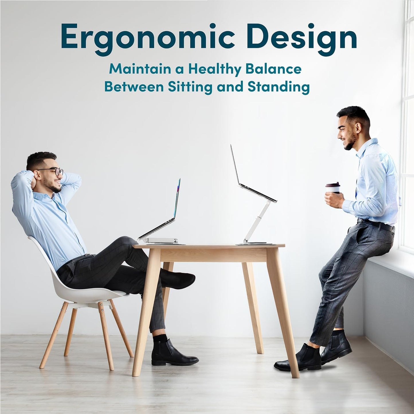 Lifelong Ergonomic Adjustable Laptop Stand for Desk - Height Up to 20" Portable Computer Laptop Riser Holder, Fits All MacBook Air & 10 15 17 Inches Laptops, Back to School Gift for Men & Women