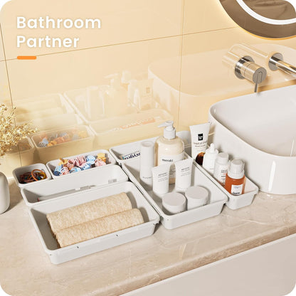 【Military Grade】A-LuGei Drawer Organizer, 【𝟱𝗦𝗶𝘇𝗲】 Makeup organizer, 【Holds 177 Items】 Bathroom Organizers and Storage, Organization and Storage, Desk Drawer Organizer for Bathroom Vanity