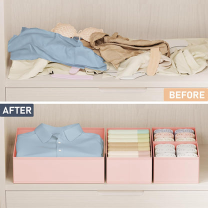 DIMJ Drawer Organizer Clothes - 20 Pack Closet Drawer Organizer Bins for Baby Clothes Storage, Fabric Dresser Organizer for Nursery Bedroom, Foldable Small Drawer Dividers for Underwear Socks