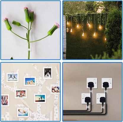 PETKNOWS 80 PCS Adhesive Cable Clips Christmas Clear Light Strip Mounting Clips Led Light Wire Holder Cable Clamp Organizer for Desk Outdoor Wall Cable