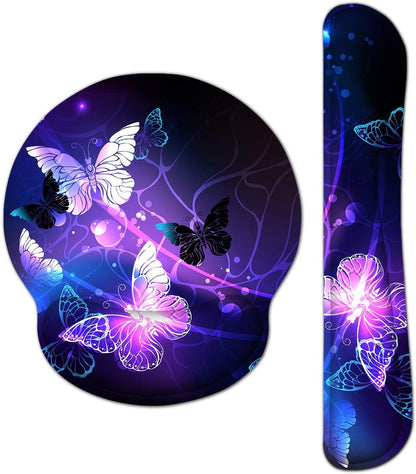 RICHEN Ergonomic PU Leather Keyboard Wrist Rest and Mouse Pad with Wrist Support, Memory Foam Set for Computer/Laptop,Gaming and Office, Comfortable for Easy Typing & Pain Relief (PU Brown)