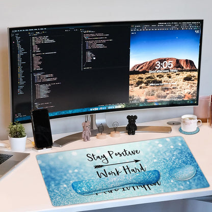 4-in-1 Large Mouse Pad, Keyboard Wrist Rest Pad & Wrist Support Mousepad Set, Extended Desk Pad Waterproof Desk Mat for Home Office Study Game