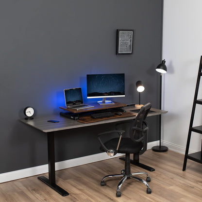 VIVO 26 inch Desk Converter, K Series, Height Adjustable Sit to Stand Riser, Dual Monitor and Laptop Workstation with Keyboard Tray, Black, DESK-V026KB