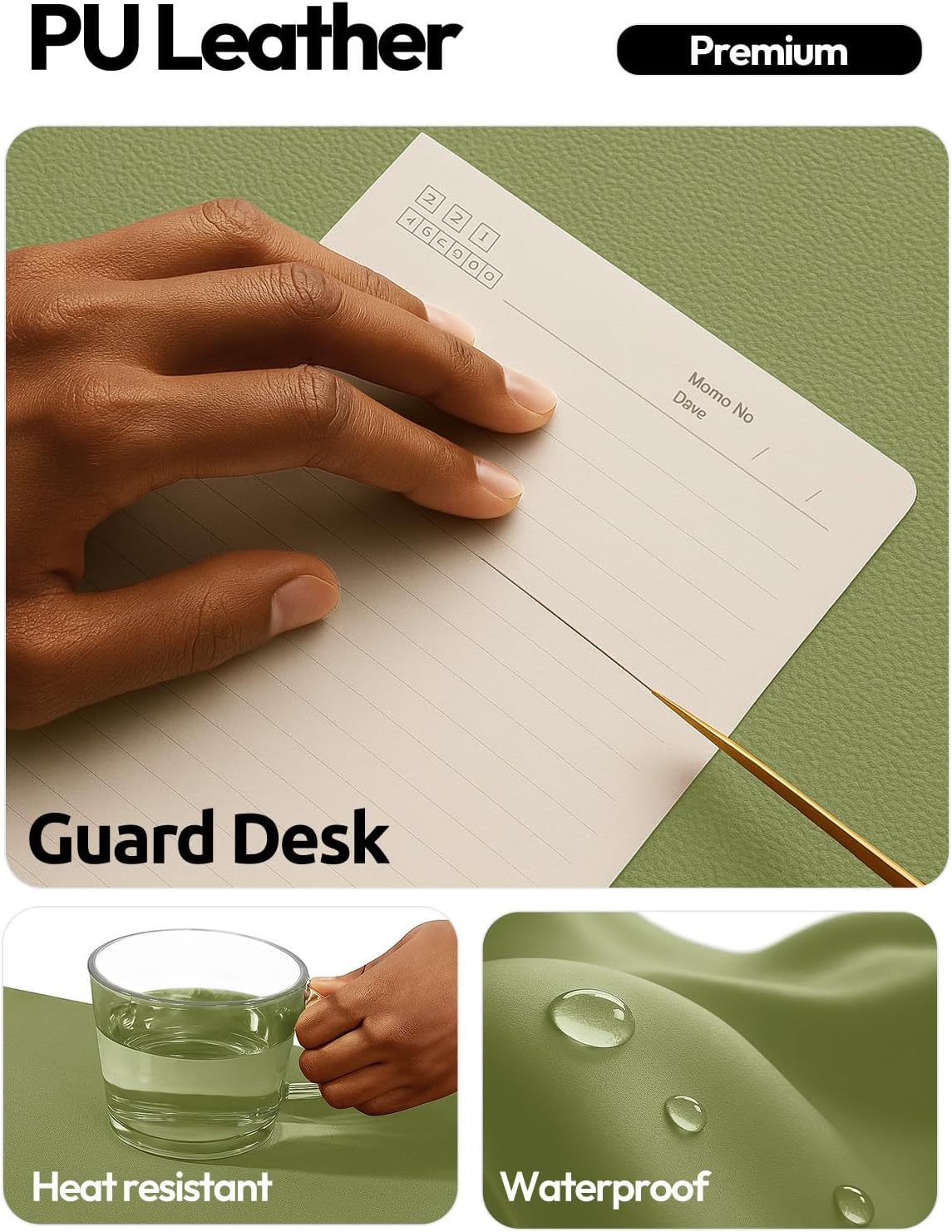 YSAGi Leather Desk Protector, Office Mat, Large Mouse Mat, Non-Slip PU Leather Blotter, Laptop Pad, Waterproof Writing Pad for Office and Home (Light Pink, 23.6" x 13.8") - Colors A
