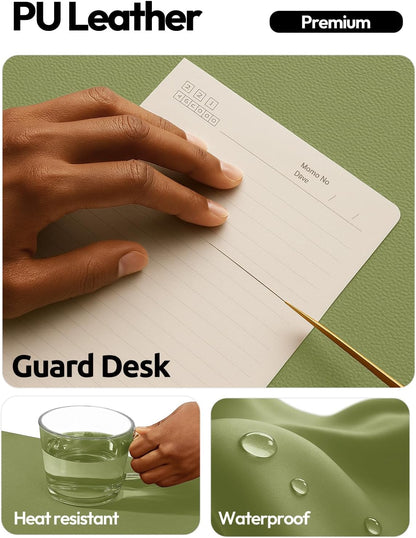 YSAGi Leather Desk Protector, Office Mat, Large Mouse Mat, Non-Slip PU Leather Blotter, Laptop Pad, Waterproof Writing Pad for Office and Home (Light Pink, 23.6" x 13.8") - Colors A