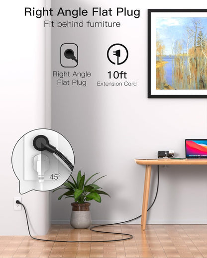 PD30W Desk Clamp Power Strip, Desktop Mount Surge Protector, Fast Charging Station, 5Ft Extension Cord Desk Edge Mount Shelf with 4 Outlets 4 USB Ports (2 USB C), Home Office Accessories Essentials