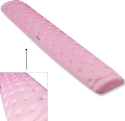 BRILA Keyboard Wrist Rest Support Cushion Pad for Computer, Laptop, Office Work, PC Gaming - Memory Foam Gel with Massage Holes Design - Non-Slip Easy Typing Wrist Pain Relief (Black Keyboard Pad)