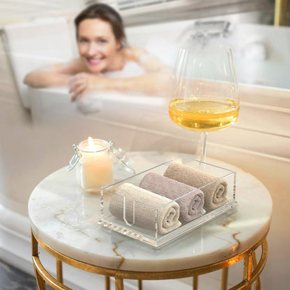 Transparent Acrylic Napkin Holder Clear Guest Paper Disposable Hand Towel Dispenser Tray Organizer For Table Home Kitchen Restaurant and Hotel Business