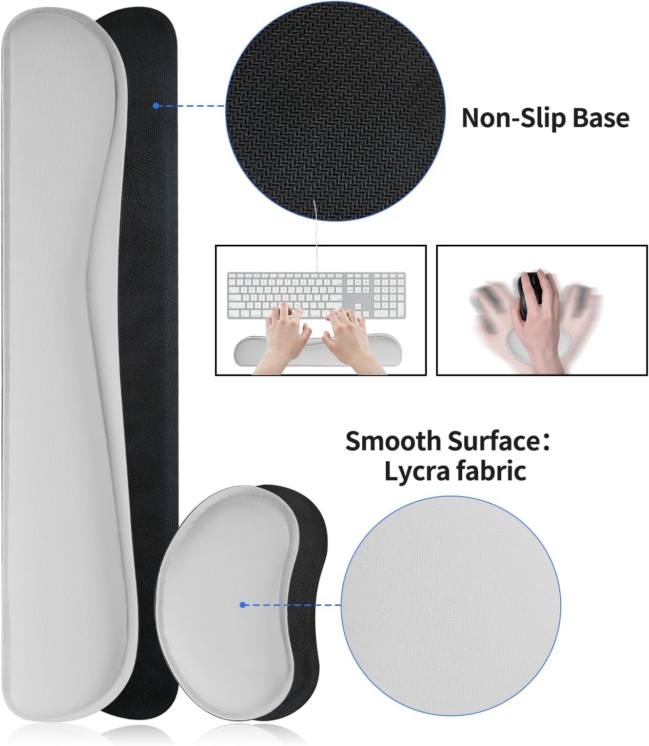 Bloss Leather Desk Pad and Keyboard Wrist Rest, Large Mouse Pad + Keyboard Pad+Mouse Wrist Support, Non-Slip Desk Mat Protector for Office, Home(31.5×15.7 Inches,Beige)