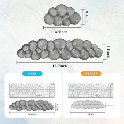 Gel Cloud Keyboard and Mouse Wrist Rest, Cute Wrist Support and Arm Support Keyboard Rest for Keyboard and Mouse Typing Pain Relief，Suitable for Office/Computer/Laptop/Gaming (Pink)
