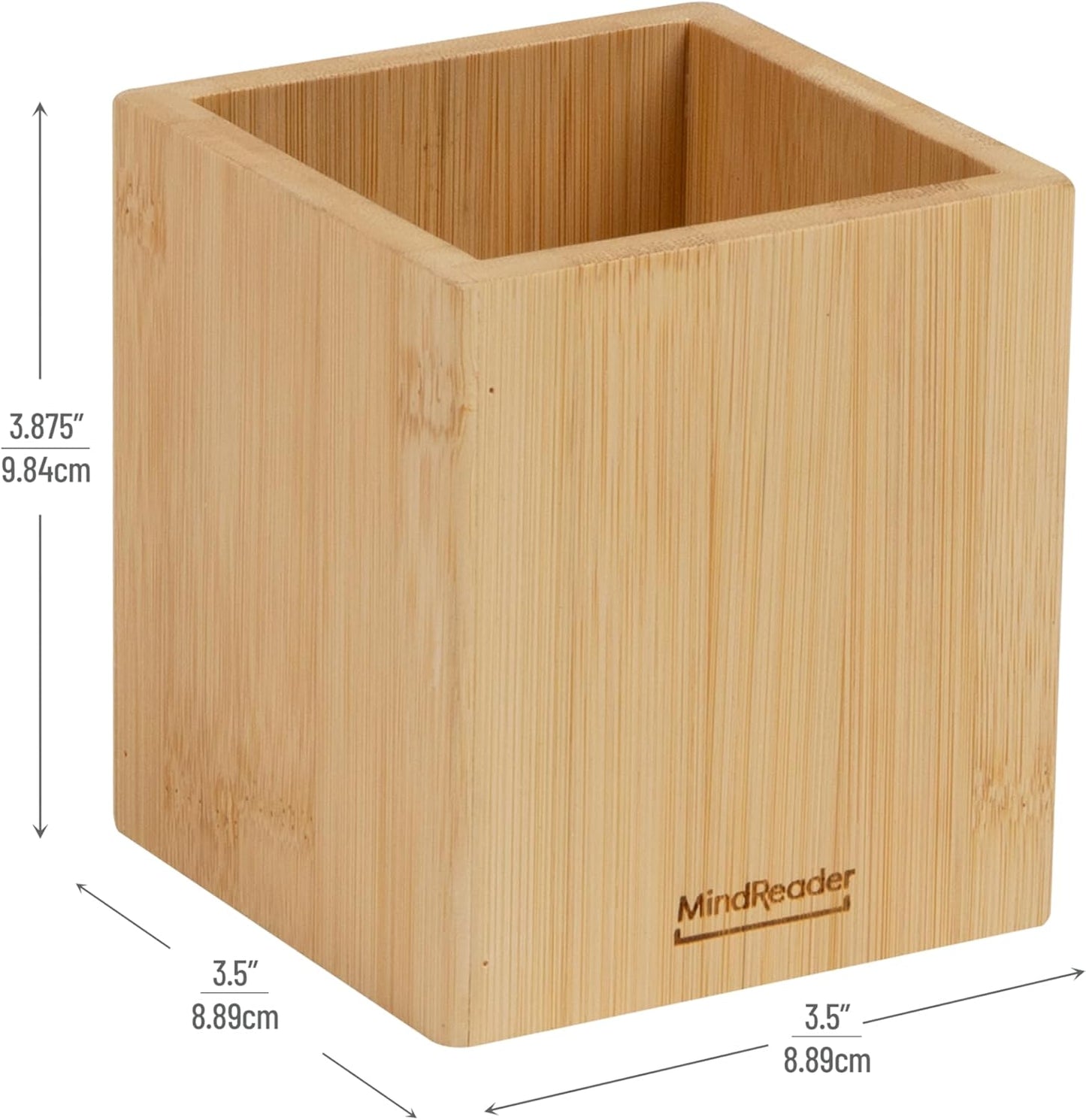 Mind Reader Vertical File Storage, Desktop Organizer, Magazine Holder, Office, Bamboo, 6"L x 11"W x 10"H, Brown