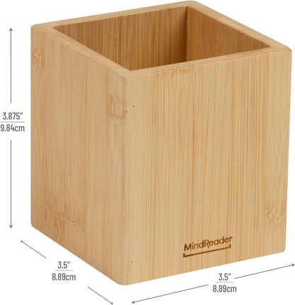 Mind Reader Vertical File Storage, Desktop Organizer, Magazine Holder, Office, Bamboo, 6"L x 11"W x 10"H, Brown