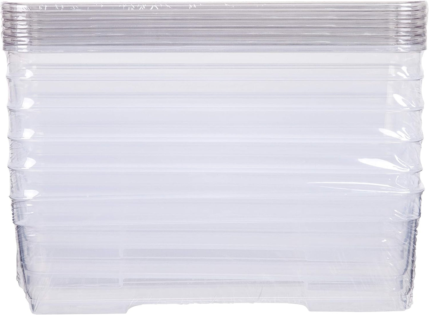 Best Kept 6 Bin Pack, Long Home Organizer Storage Boxes with Lids, Translucent Clear