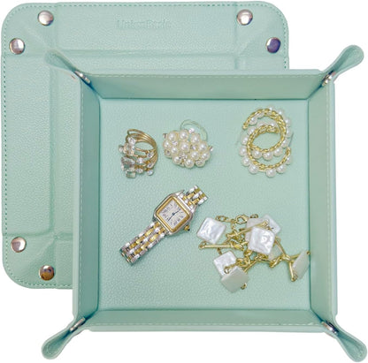 UnionBasic Medium Valet Tray, Jewelry Tray for Rings Watches Earrings, Entryway Catchall Caddy for Coins Keys Change, Nightstand Bedside Valet Holder, Trays for Electronic Gadgets, Candy Pink Plus - Colors A