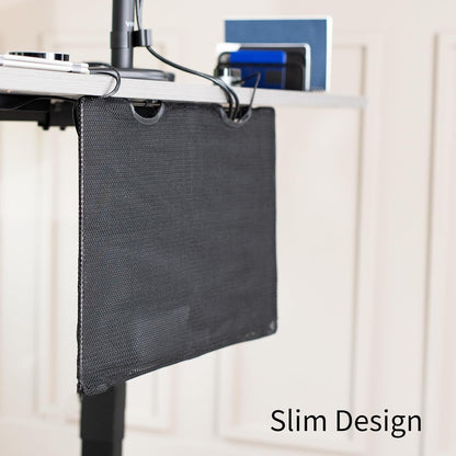 VIVO 60 inch Under Desk Privacy and Cable Management Organizer Sleeve, Wire Hider Kit Panel System, Black, DESK-SKIRT-60