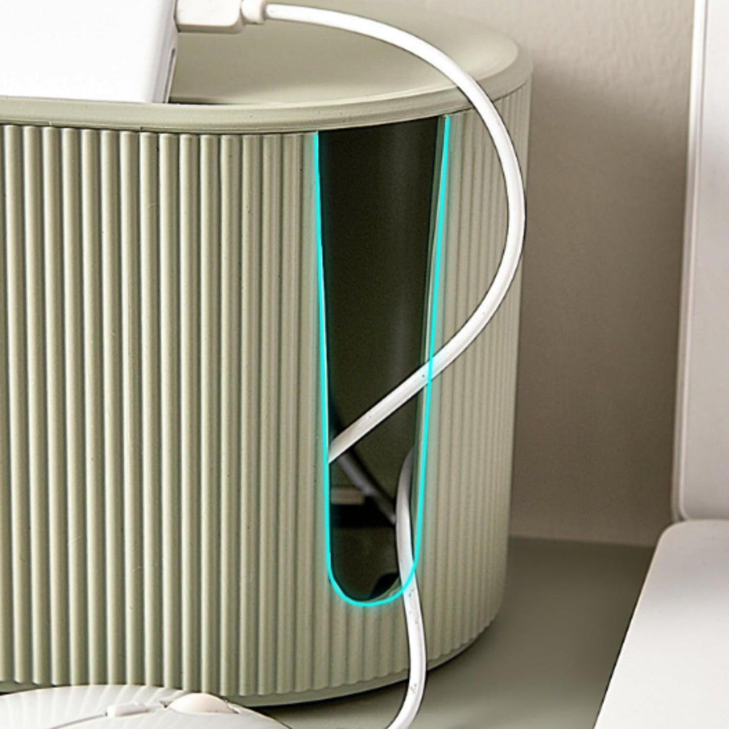Cable Management Box,Desk Cord Organizer with Groove Cover,Plastic Cord Hider Box,Large Cable Box Organizer,Power Socket Management for TV/Computer/Router/Games Console Cable Storage (Milk Tea)