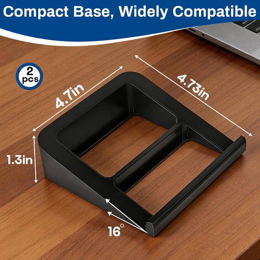 1 Pair Hyparade Desktop Speaker Stands, Suitable for Most Small Speakers, 16° Tilt Wedge-Shaped Speaker Riser with Shock-Absorbing Foam, Space-Saving Design