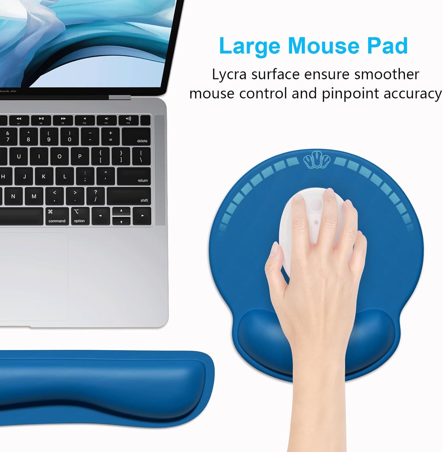 Dapesuom Keyboard Wrist Rest and Mouse Pad with Wrist Support, Cute Memory Foam Cushion for Keyboard and Mouse Set, Ergonomic Desktop Pad Rests with Non Slip Base for Easy Typing & Pain Relief, Pink