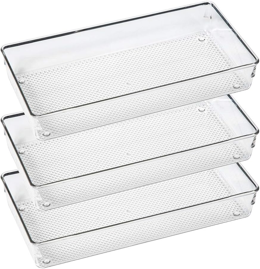Mesh Tray Silverware Drawer Organizer, Utensil Cutlery Tray Office Supplies with Interlocking Arm Drawer Dividers Organizer for Flatware, Knives,Home,Office, School,Bedroom 12X6'' Black