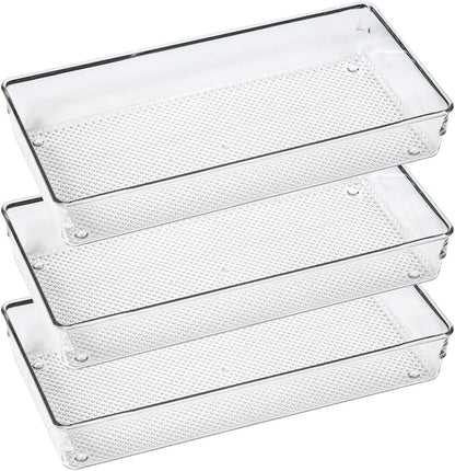 Mesh Tray Silverware Drawer Organizer, Utensil Cutlery Tray Office Supplies with Interlocking Arm Drawer Dividers Organizer for Flatware, Knives,Home,Office, School,Bedroom 12X6'' Black