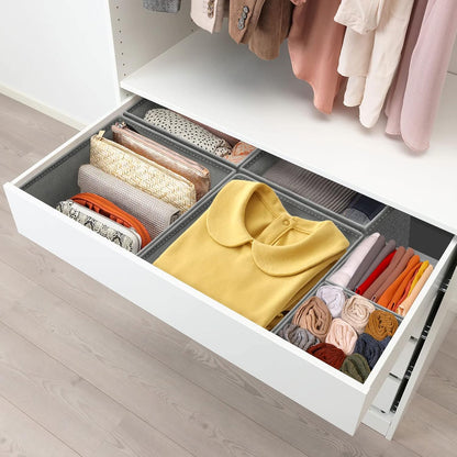 Criusia Foldable Underwear Drawer Organizer, Closet Dividers, Storage Box for Clothes, Socks (6 Bins, Gray)