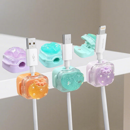 9Pack Magnetic Cable Clips for Nightstand, Adhesive Night-Glowing Cord Holder Organizer for Office Home Desk Wall Car (Star Cat Strawberry)