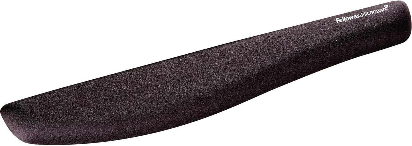 Fellowes PlushTouch Foam Keyboard Wrist Rest with MICROBAN - Black (9252101)