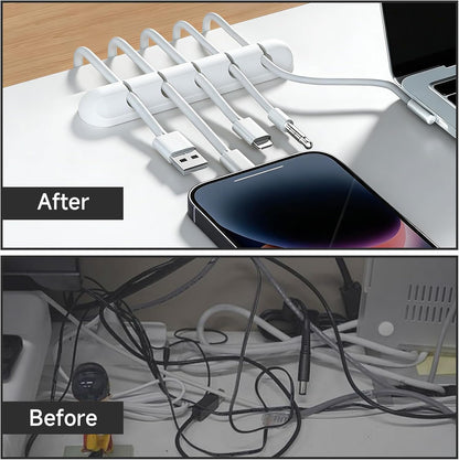 Cable Management Kit, Complete Set of 3, 5 & 7 Slots Silicone Cable Clips with 3M Adhesive - 3 Pack Cord Organizer for Desk, Home Office, Car Wire Holder
