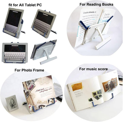 Maydahui Mini Desktop Book Stand Portable Foldable Lightweight Book Rest for Music Score Cookbook Tablet (Max Size 12 X 6 Inches) Ergonomic Reading Posture