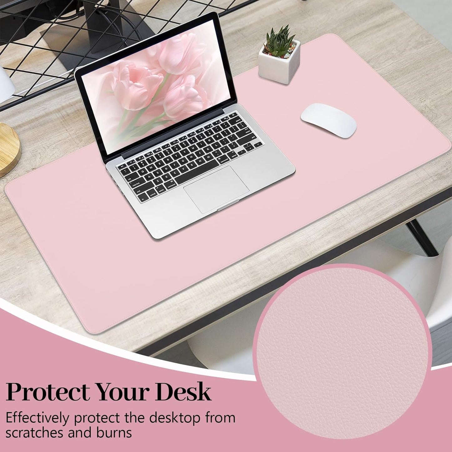 Green Desk Pad and Keyboard Wrist Rest, 3in1 Mousepad + Keyboard Wrist Rest+Mouse Wrist Rest for Home Office Table Computer Cover. (31.5×15.7,Green)