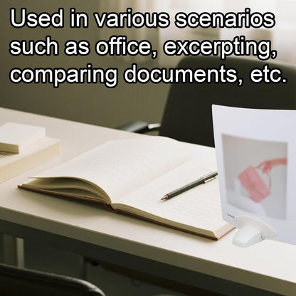 Document Holder for Typing, White Plastic Paper Desk Stand with Fixed Plate Portable Easy to Use Copies Stand for A4 Paper Documents Office Desktop Typing Reading