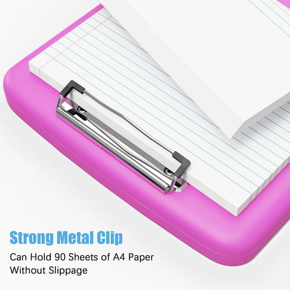Hongri Clipboard with Storage with Pen Holder, Folder Nursing Clip Board 8.5 x 11 Foilo-Side Opening, High Capacity, Light Weight for Teachers, Classroom. Size 14 x 9.6 x 1.2 in(Pink)