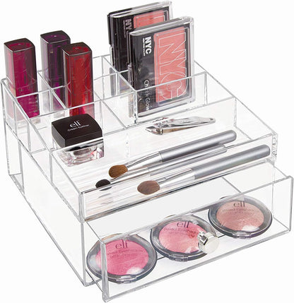 iDesign 36560EU 4-Drawer Vanity/Cosmetic Organizer, Set of 1, Clear
