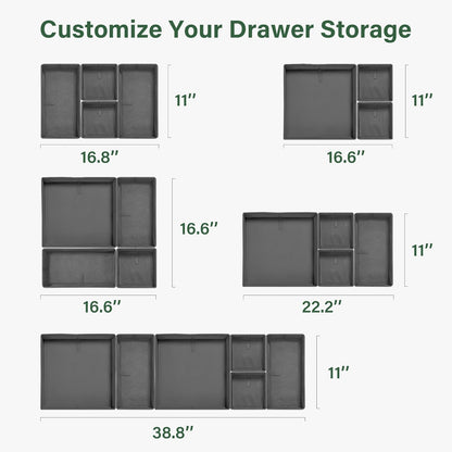 Kootek 16 Pack Drawer Organizer Clothes, Dresser Drawer Organizers for Clothing Fabric Foldable Closet Organizers and Storage Bins for Baby Clothes, Nursery, Underwear, Bras, Socks