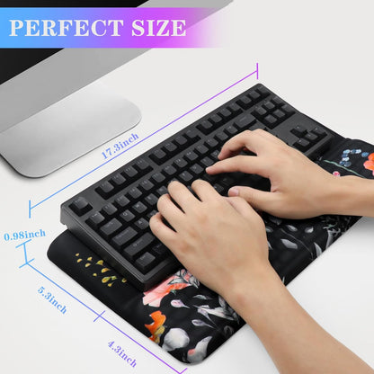 Computer Keyboard Stand with Wrist Rest, Ergonomic Tilted Keyboard Holder - Keyboard Riser with Wrist Pad - Keyboard Tray Support for Office Home - Black
