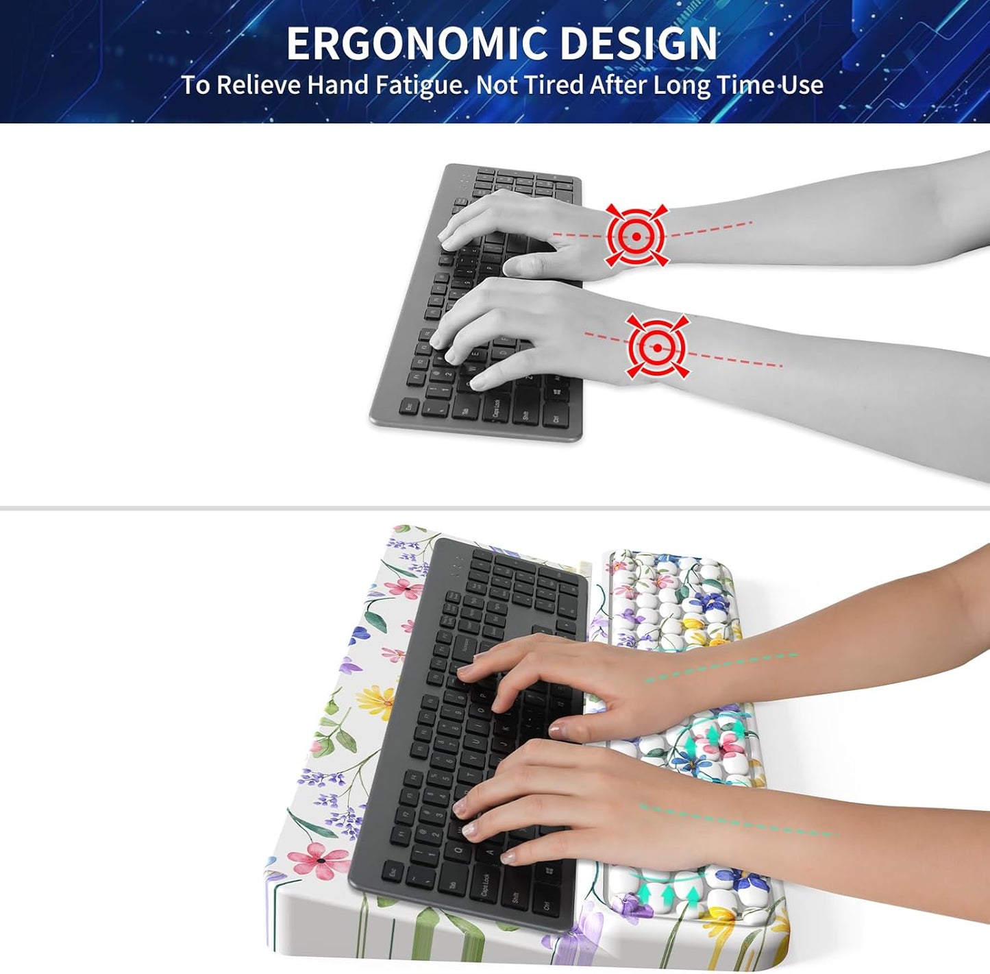Keyboard Stand for Desktop, Keyboards Wrist Rest, Ergonomic Keyboards Holder for Easy Typing Working, Wrist pad for Keyboards with Comfortable Wrist Rest for Keyboard Pink