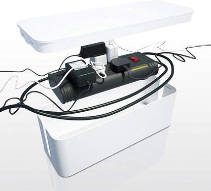 Bluelounge CableBox Mini Cable Management with Small Surge Protector, Black (CBM-BL)