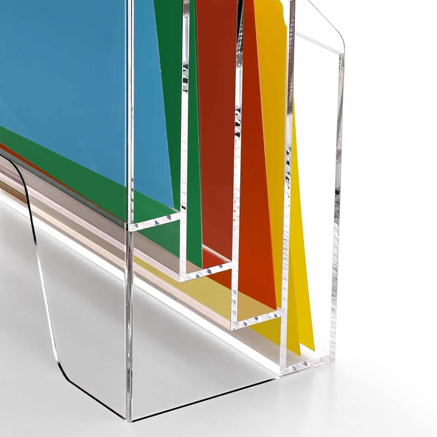 DINGHUO Acrylic Hanging Wall File Folder Organizer for Desk, Clear 3 Tier Document Paper Magazine Holder for Home, Office Organization, School - 1 Pack