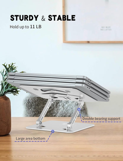 Laptop Stand, Ergonomic Adjustable Computer Stand for Collaborative Work, Foldable and Portable Heat Sink Computer Stands, Fits up to 15.6-inch Laptops (Orange)